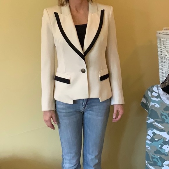 Cream and Black Blazer - Picture 1 of 2